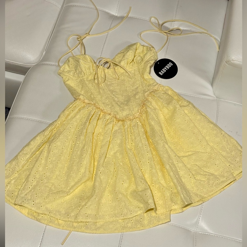 Babyboo Yellow corset Mini Dress S - Picture 5 of 6